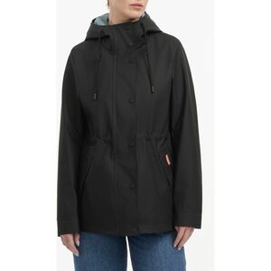 HUNTER Abbey Short Rubberized Rain Jacket in Black Size XL